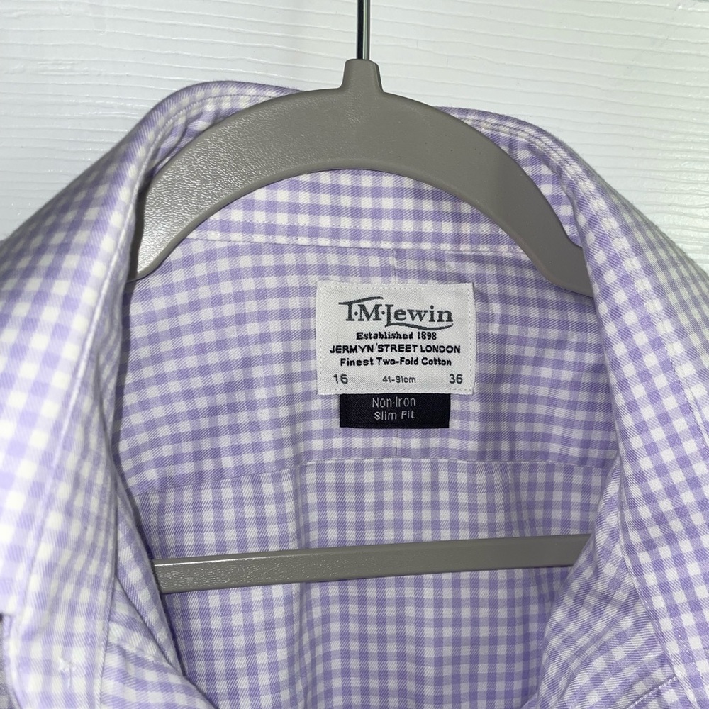 Light Purple mini check button down